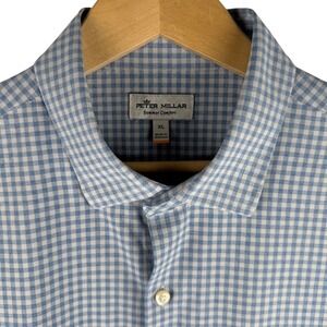 Peter Millar Summer Comfort Mens XL Performance Sport Gingham Shirt Long Sleeve